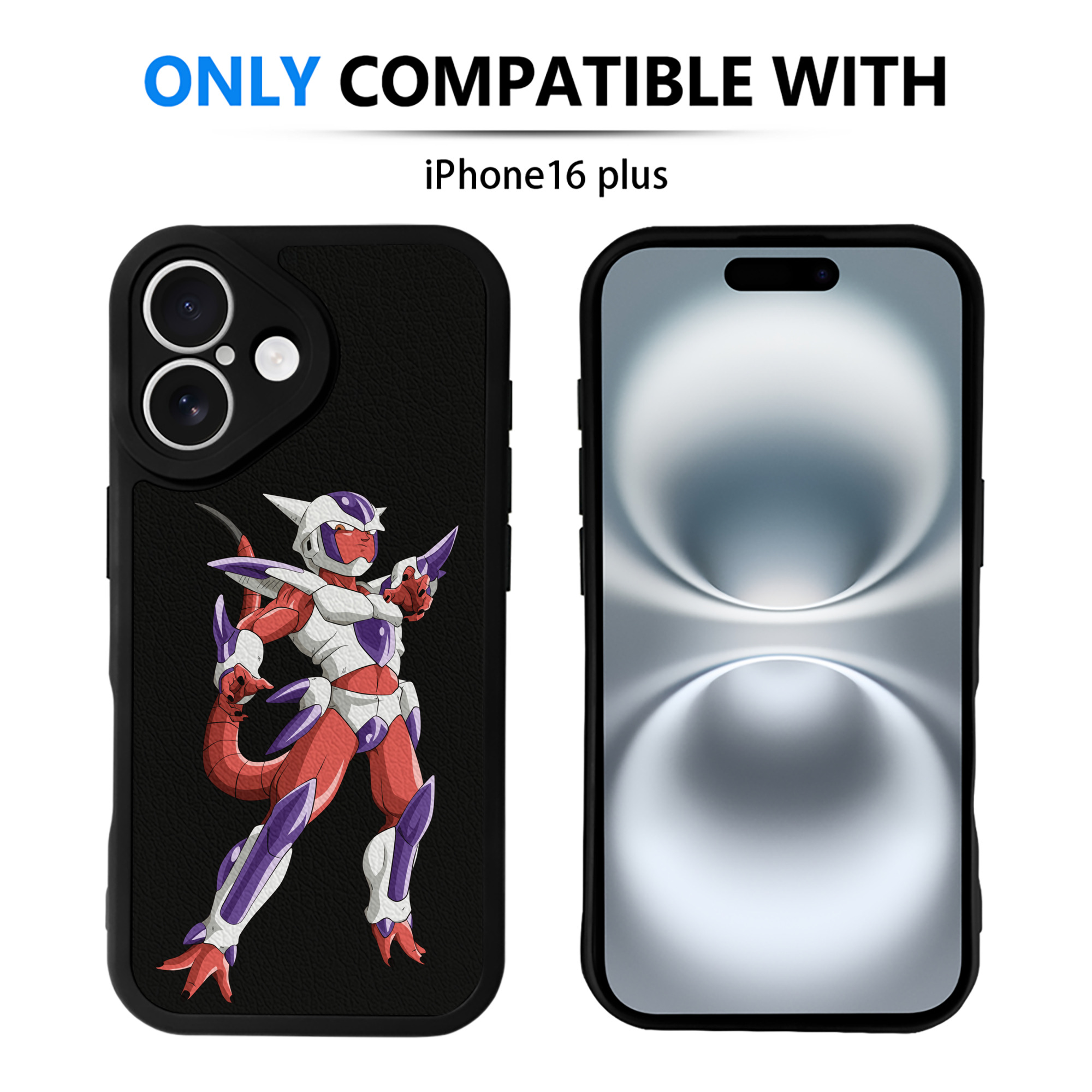 （画像用） ドラゴンボール フリーザ DRAGON BALL Frieza 【iPhone 16シリーズ対応】シリコンスマホケース（レザー調） 材質：シリコン